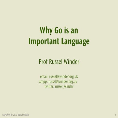Why Go is an important programming language | PPT