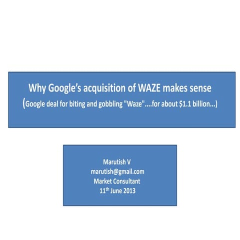 Why google’s acquisition of waze makes sense