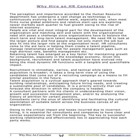 Why hire an hr consultant