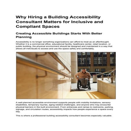 Why Hiring a Building Accessibility Consultant Matters for Inclusive ...