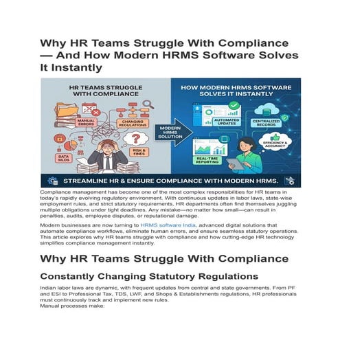 Why HR Teams Struggle With Compliance — And How Modern HRMS Software ...