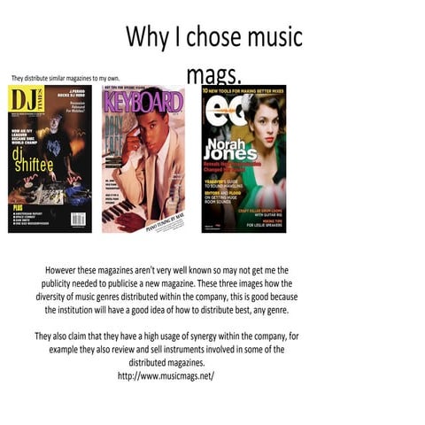 Why i chose music mags