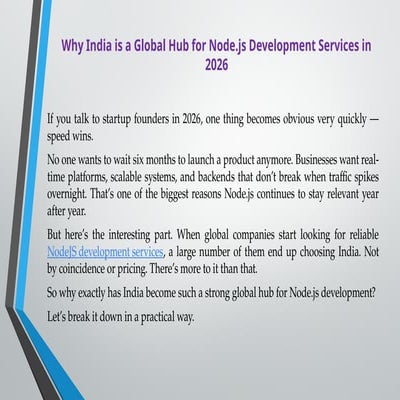 Why India is a Global Hub for Node.js Development Services in 2026 | PPTX