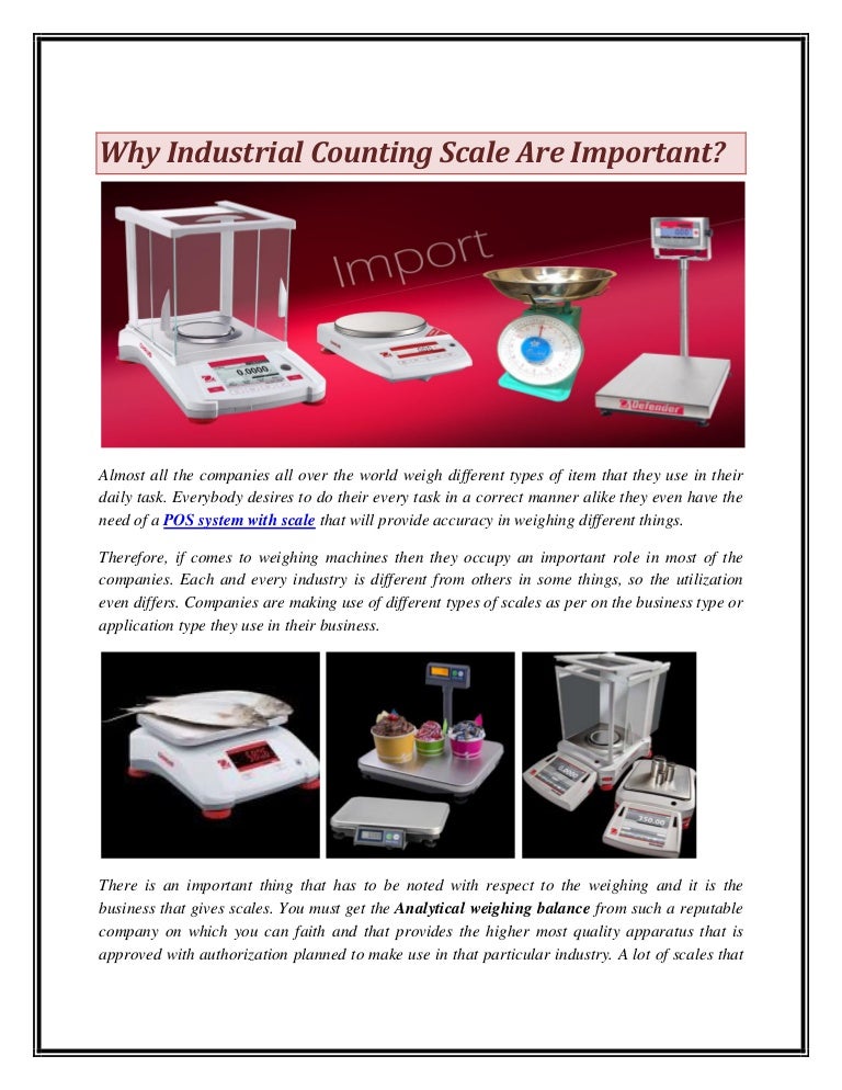 Why Industrial Counting Scale Are Important