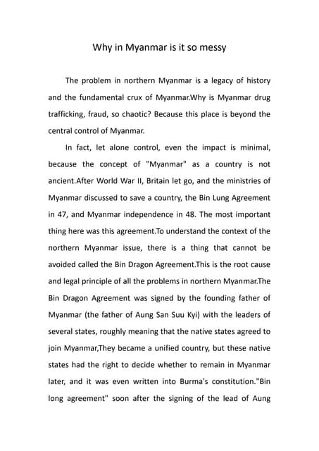 #peace #Burma Why in Myanmar is it so messy.docx