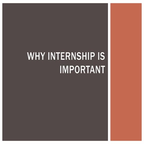 Why Internship is Important