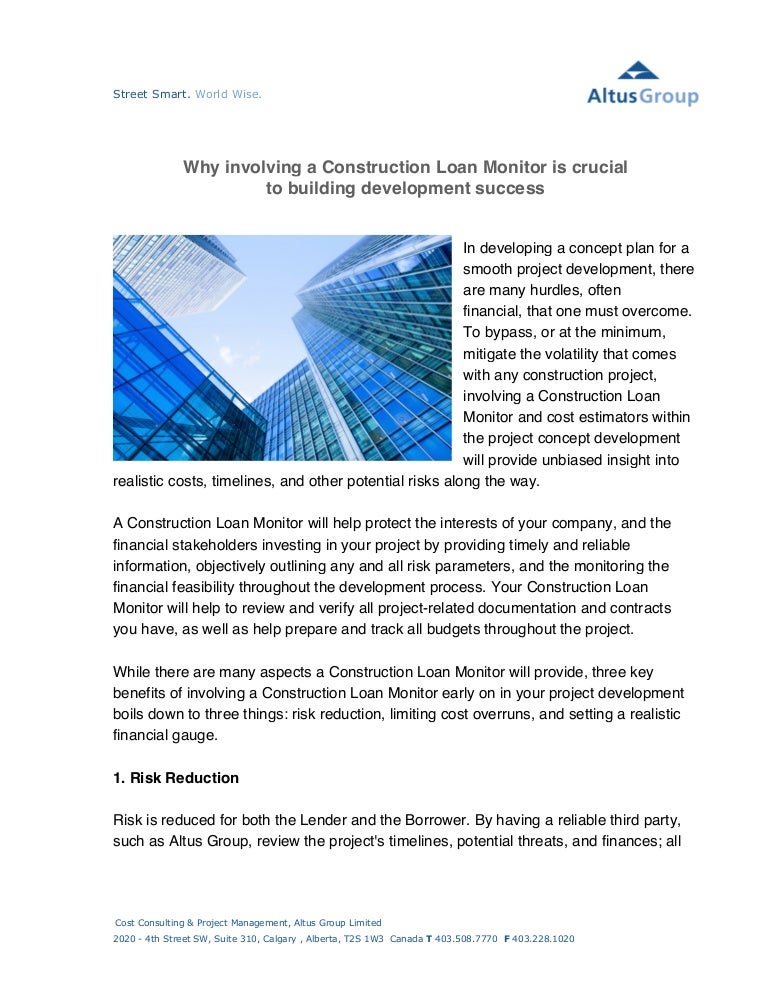 Why involving a Construction Loan Monitor is Crucial to Building Deve…