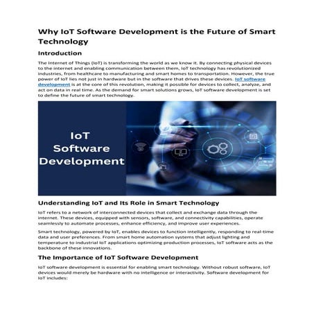 Why IoT Software Development is the Future of Smart Technology