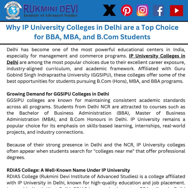 Why IP University Colleges in Delhi are a Top Choice for BBA, MBA, and ...