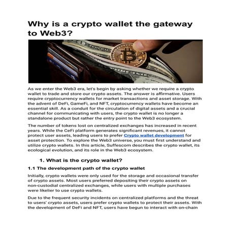 Why is a crypto wallet the gateway to Web3.