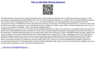 Why Is Affordable Housing Important