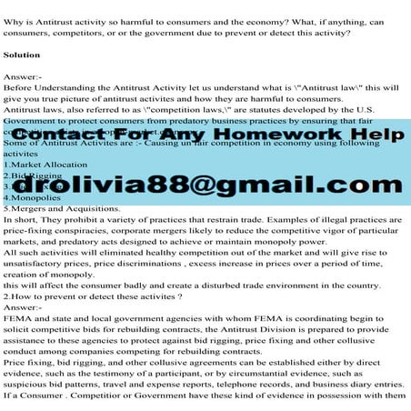 Why is Antitrust activity so harmful to consumers and the economy W.pdf