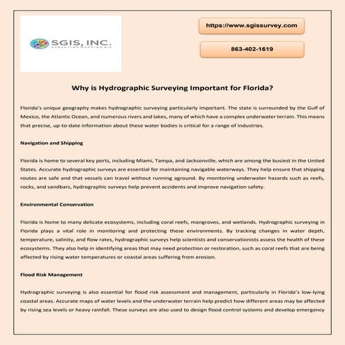 Why is Hydrographic Surveying Important for Florida?