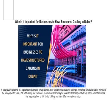 Why is it Important for Businesses to Have Structured Cabling in Dubai.pptx