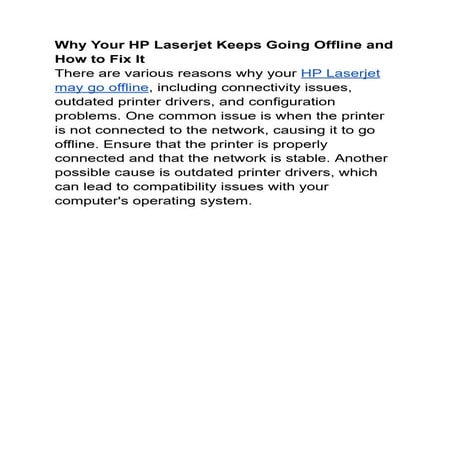 why is my hp laserjet offline.pdf