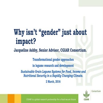 Why isn't gender just about impact?