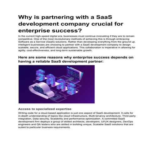 Why is partnering with a SaaS development company crucial for enterprise success?.pdf