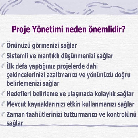 Proje Yönetimi neden önemlidir?