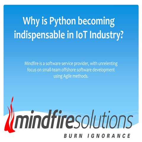 Why is Python becoming indispensable in IoT Industry | PPT