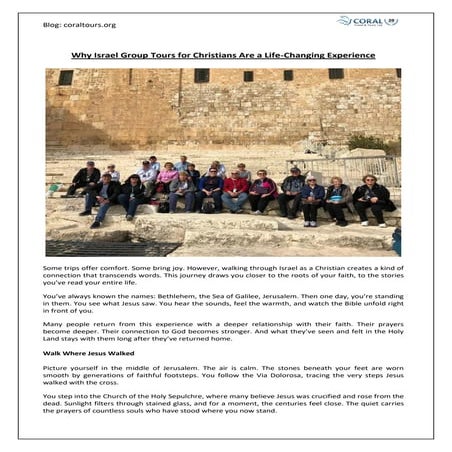 Why Israel Group Tours for Christians Are a Life-Changing Experience