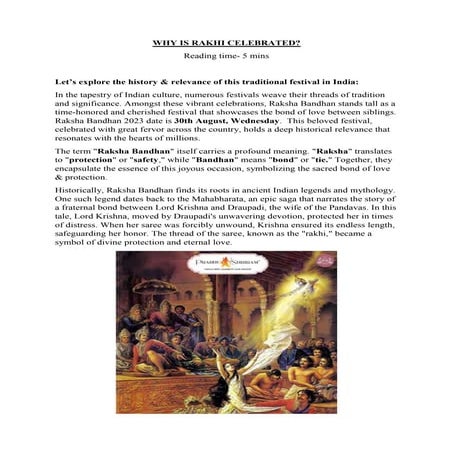 Why is raksha bandhan celebrated.docx
