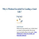 Why is wisdom important? | PPTX