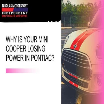 Why is your Mini Cooper Losing Power in Pontiac