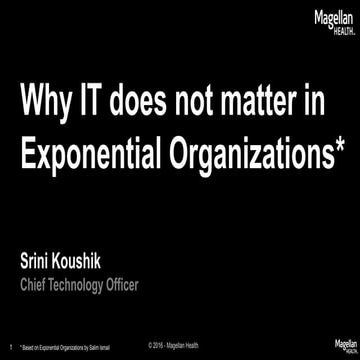 Why IT does not matter in Exponential Organizations