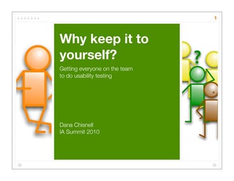 Why keep it to yourself? Teaching everyone on the team to do usability testing