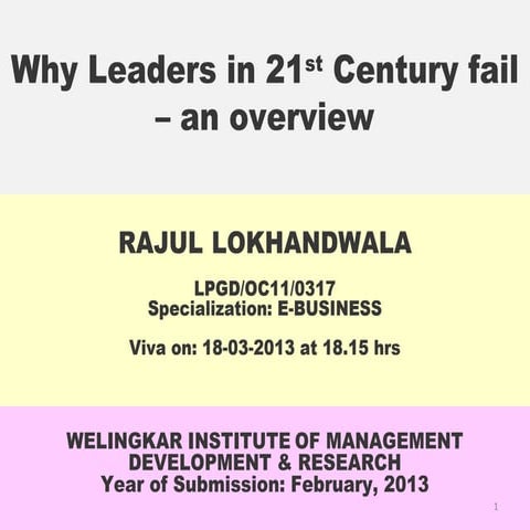 Why leaders in 21st century fail – an