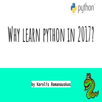 Why learn python in 2017? | PPT