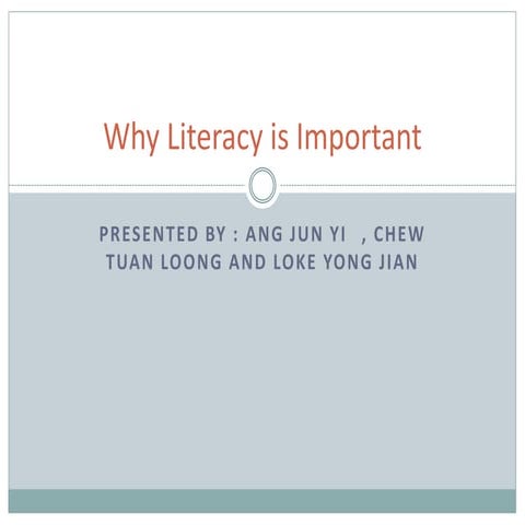 Why Literacy is Important