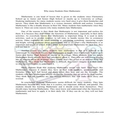 Why many students hate mathematic