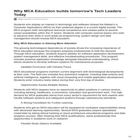 Why MCA Education builds tomorrow's Tech Leaders Today