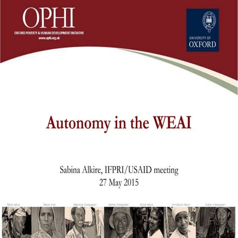 Autonomy in the WEAI 