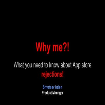Why me?! - Common AppStore rejections