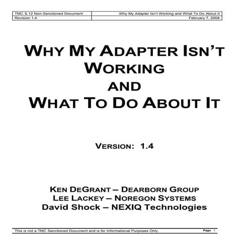 WhyMyAdapterIsntWorking-01182007.product structure | PDF