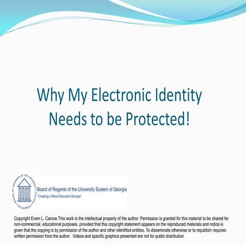 Why My E Identity Needs Protection