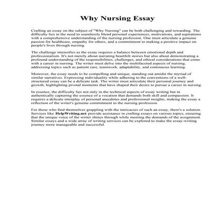 Sample Nursing Essay | PDF