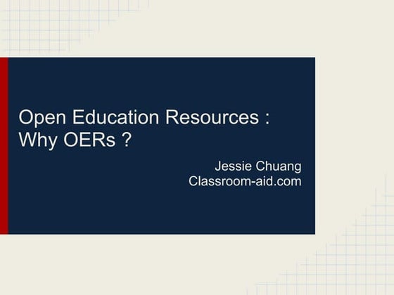 Why OERs?