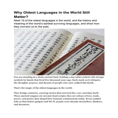 Why Oldest Languages in the World Still Matter.pdf