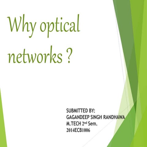Why optical networks ?