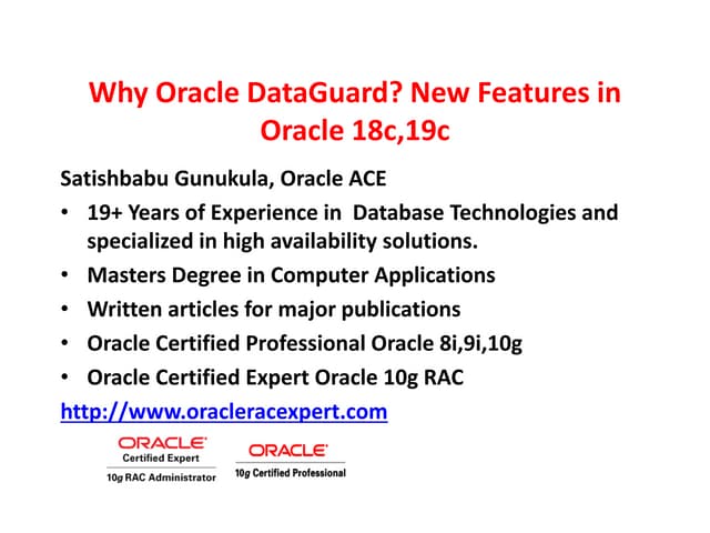 Why oracle data guard new features in oracle 18c, 19c