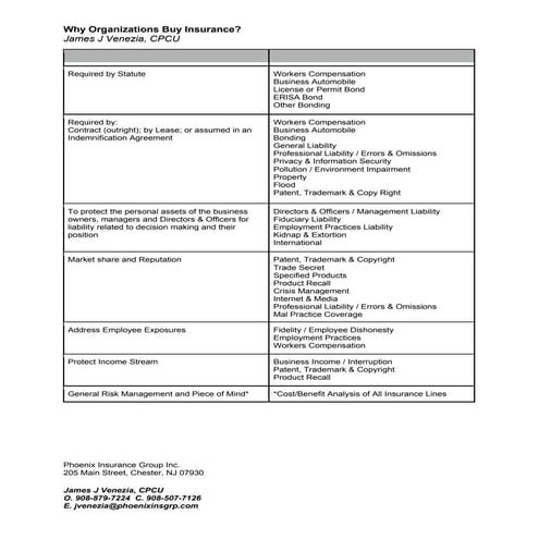 Why Organizations Buy Insurance