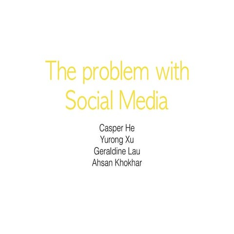 The problem with Social Media