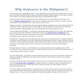 10 Reasons to Outsource to the Philppines | PDF