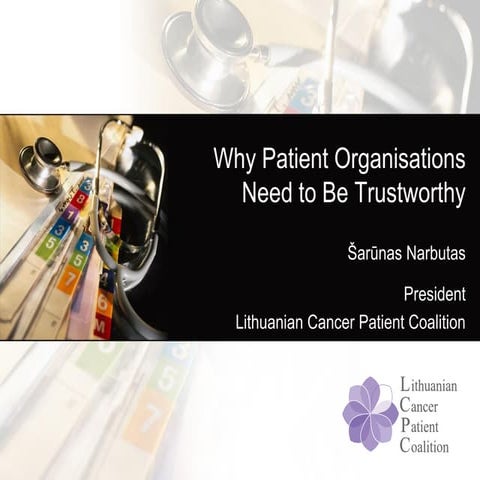 Šarūnas Narbutas: Why Patient Organisations Need to Be Trustworhy