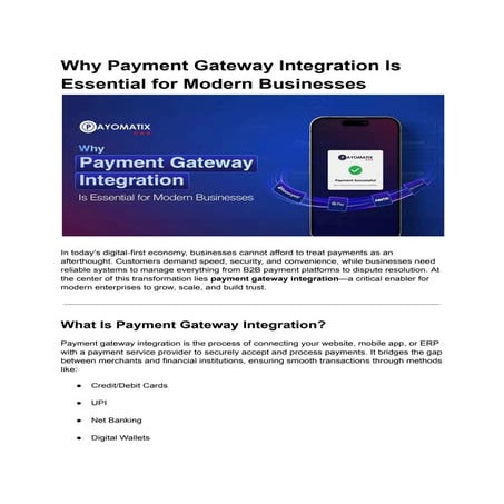 Why Payment Gateway Integration Is Essential for Modern Businesses.pdf
