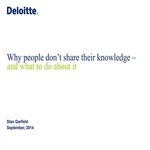 Why people don't share their knowledge