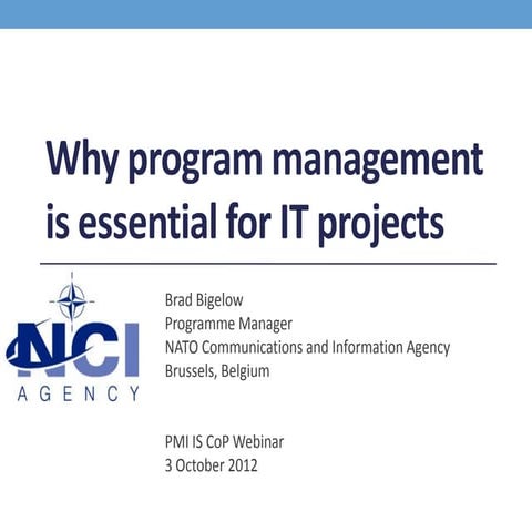 Why program management is essential for it projects
